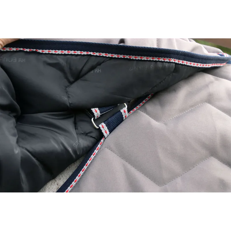 Hy DefenceX System 300g Stable Rug With Detachable Neck - Grey/Navy/Light Grey-3