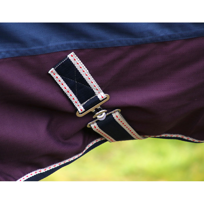 Hy DefenceX System 0 Turnout Rug With Detachable Neck Cover - Navy/Purple-1