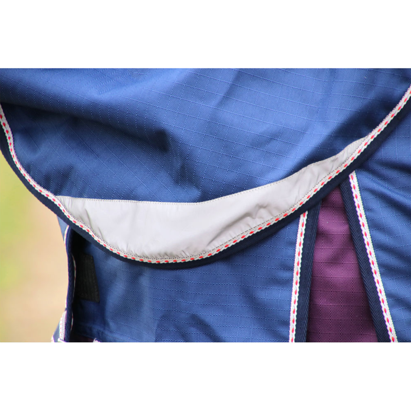 Hy DefenceX System 0 Turnout Rug With Detachable Neck Cover - Navy/Purple-3