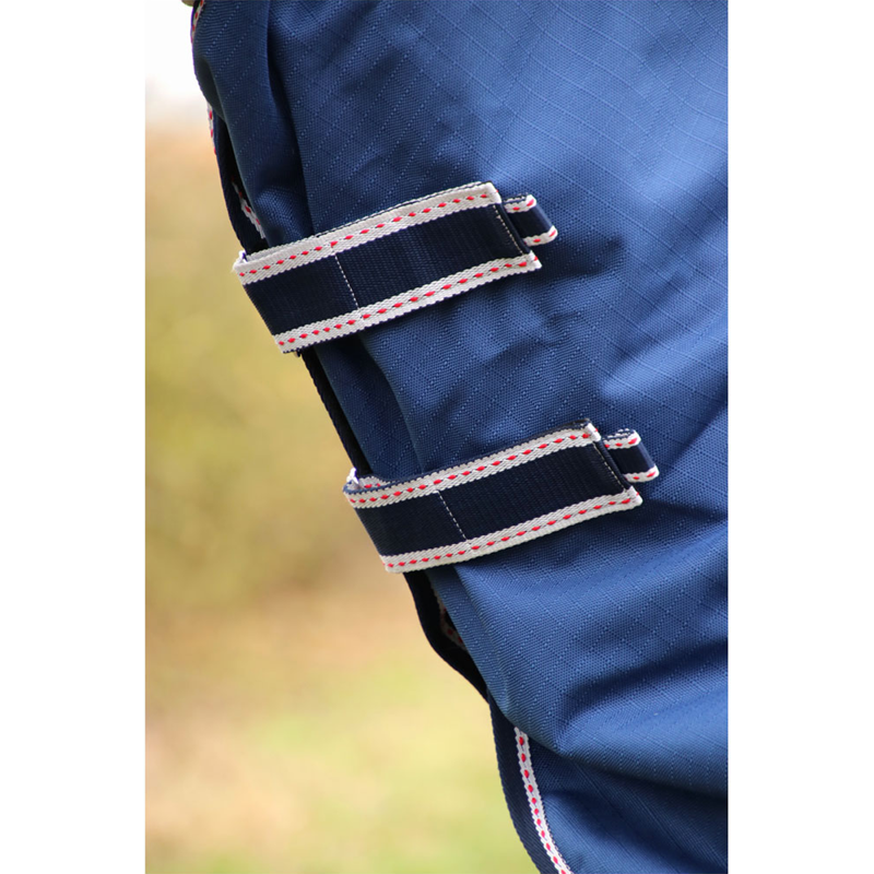 Hy DefenceX System 0 Turnout Rug With Detachable Neck Cover - Navy/Purple-4