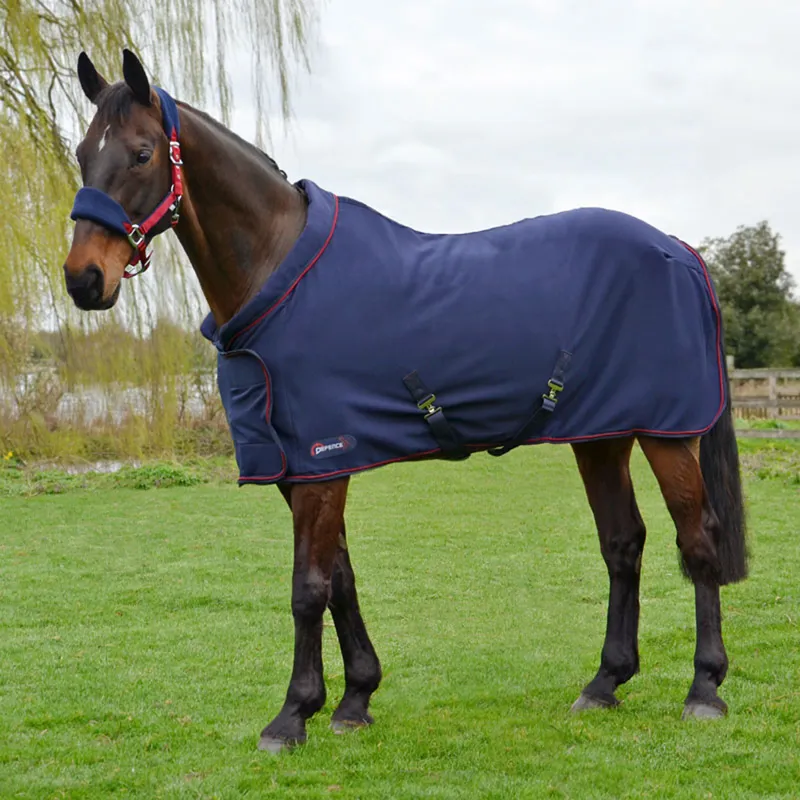 Hy DefenceX System Deluxe Fleece Rug - Navy/Red