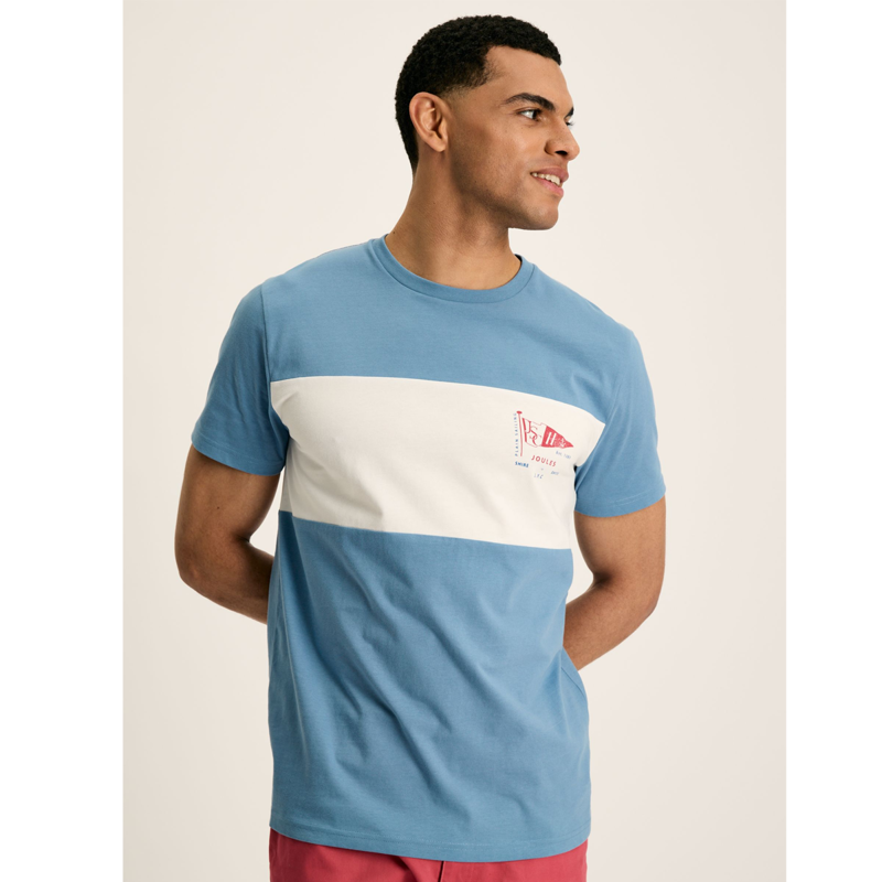 Joules Men's Denton Colour Block T-Shirt - Blue-1