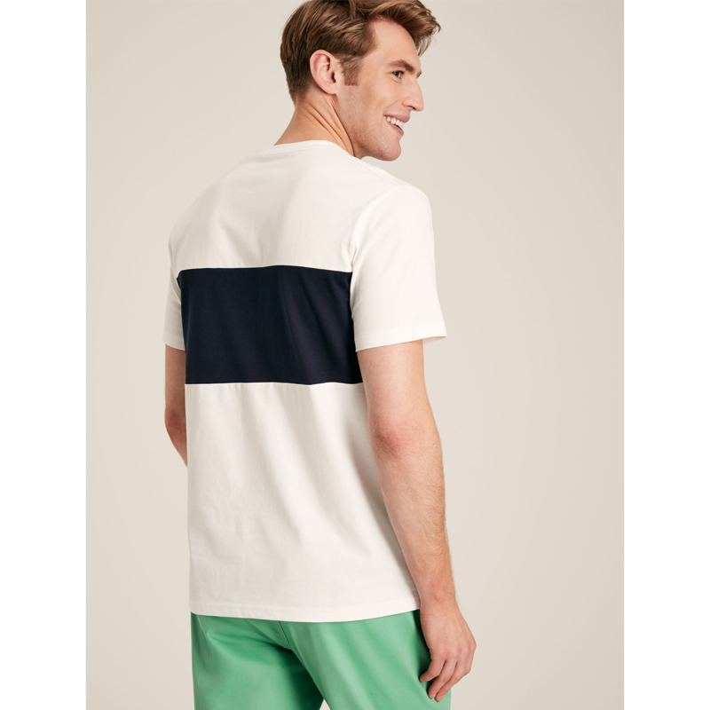 Joules Colour Block Denton Men's Crew T-Shirt - White-2