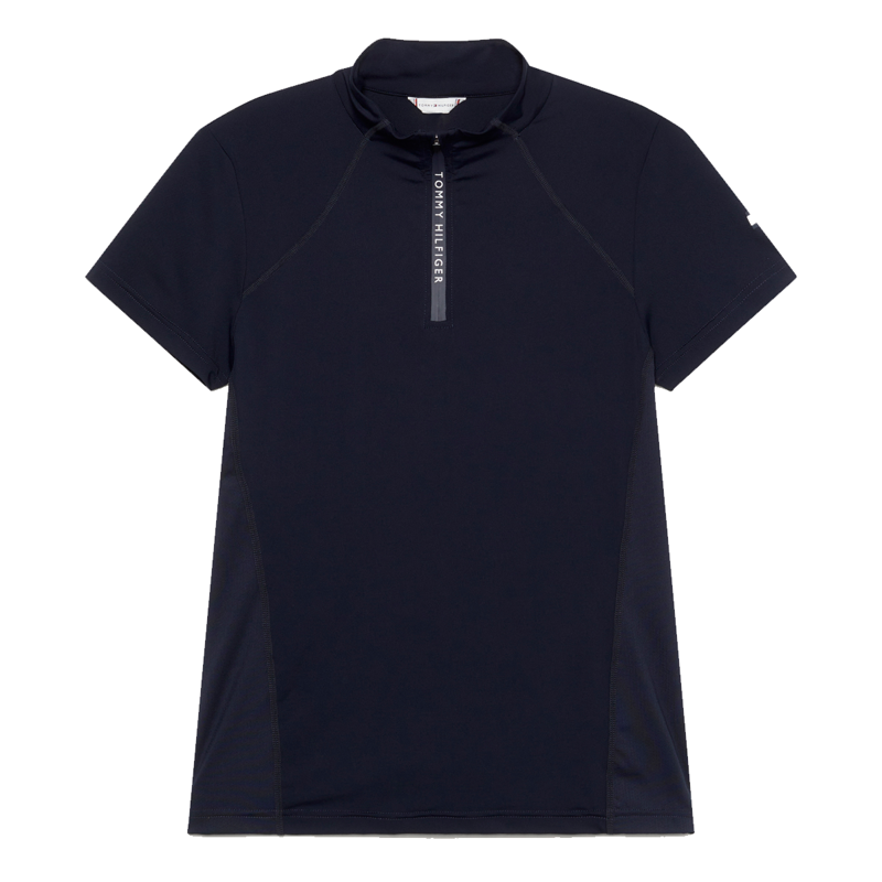 Tommy Hilfiger Women's Denver Cooling Short Sleeve 1/4 Zip Training Top - Desert Sky