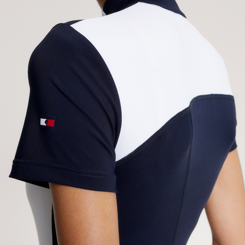 Tommy Hilfiger Women's Denver Cooling Short Sleeve 1/4 Zip Training Top - Optic White-7