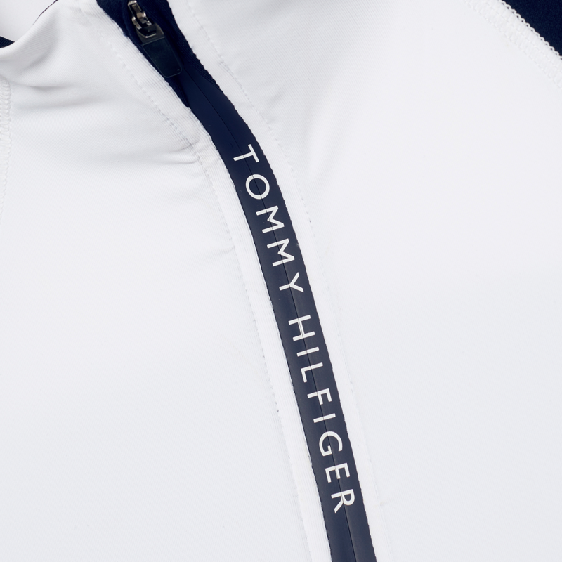 Tommy Hilfiger Women's Denver Cooling Short Sleeve 1/4 Zip Training Top - Optic White-6