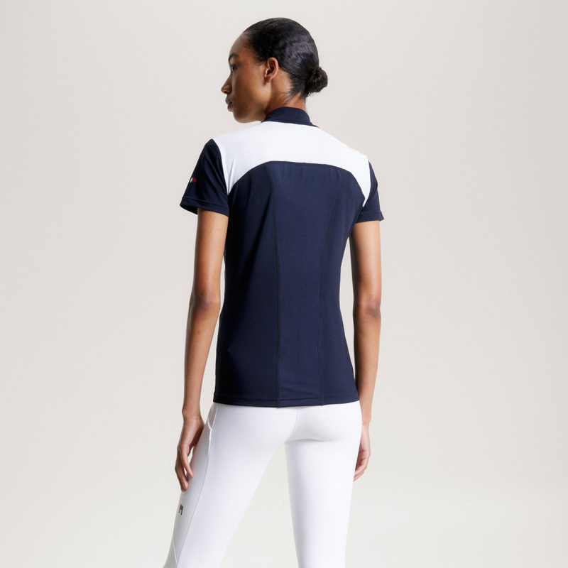 Tommy Hilfiger Women's Denver Cooling Short Sleeve 1/4 Zip Training Top - Optic White-3