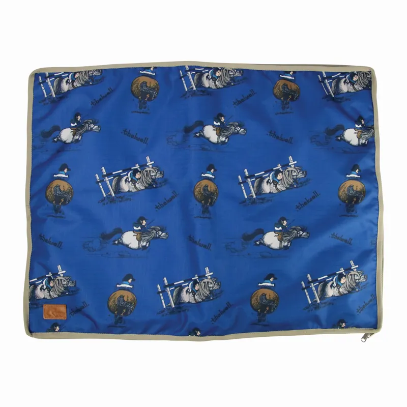 Hy Benji and Flo Thelwell Collection Jumps Dog Bed - Classic Blue/Taupe/Navy