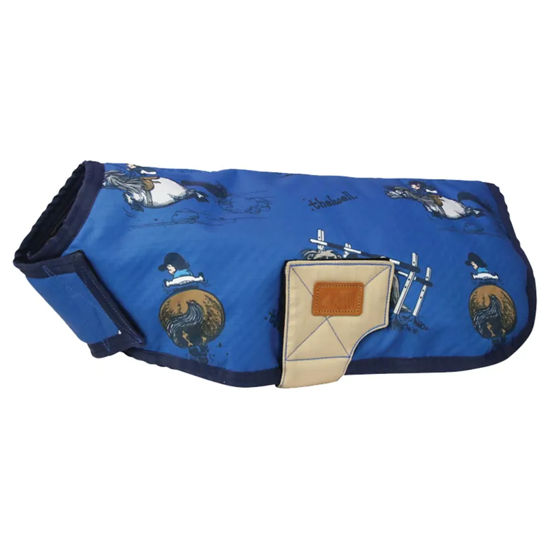 Hy Benji and Flo Thelwell Collection Jumps Dog Rug Coat - Classic Blue/Taupe/Navy