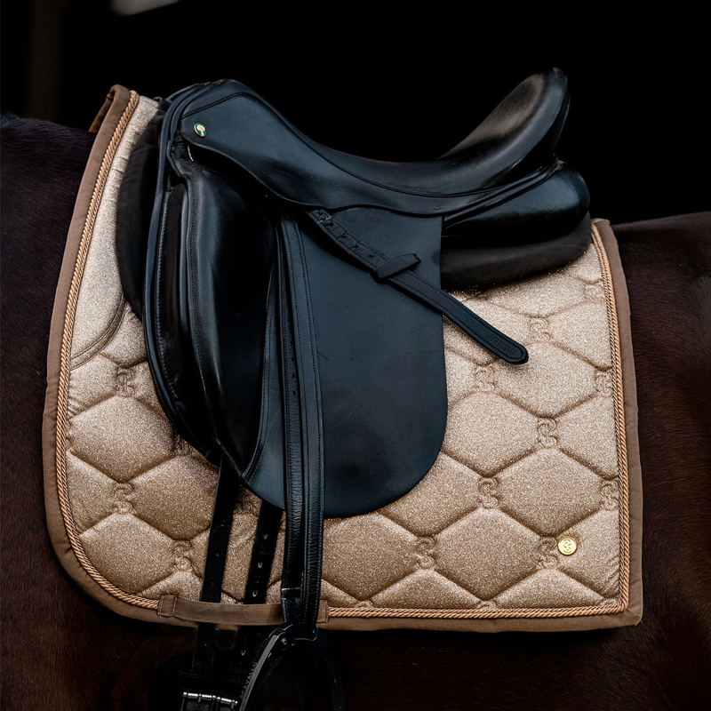 PS of Sweden Stardust Dressage Saddle Pad - Dark Gold-2