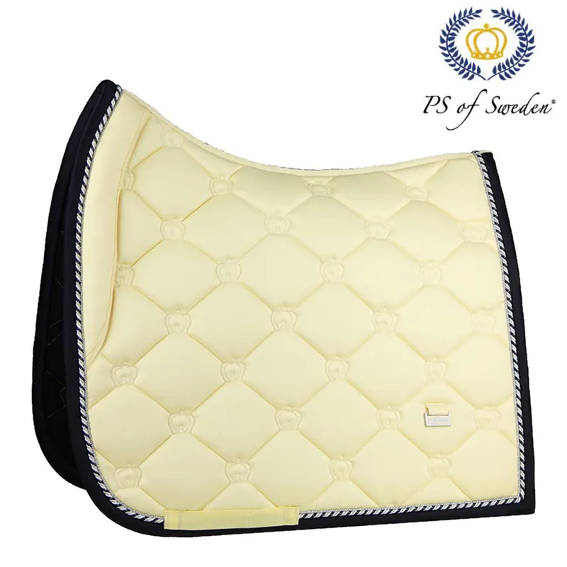 PS Of Sweden Monogram Dressage Saddlepad - Lemon/Navy - Full