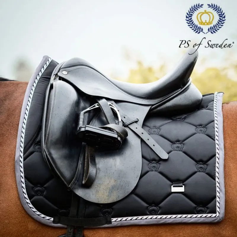 PS Of Sweden Monogram Dressage Saddlepad - Anthracite & Black-3