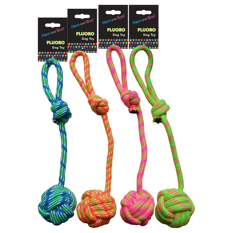 Hem and Boo Fluro Rope Knot Toy Long Handle