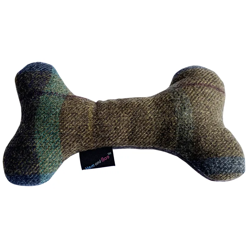 Hem and Boo Check Bone Dog Toy