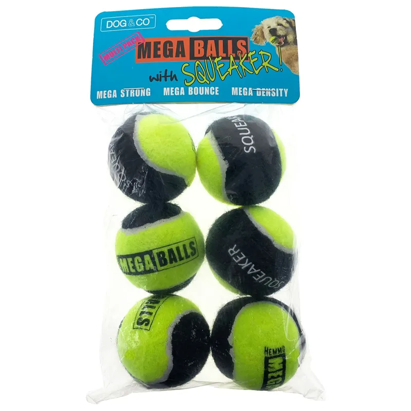 Hem and Boo 1.8 inch Squeaker Balls - 6 Pack