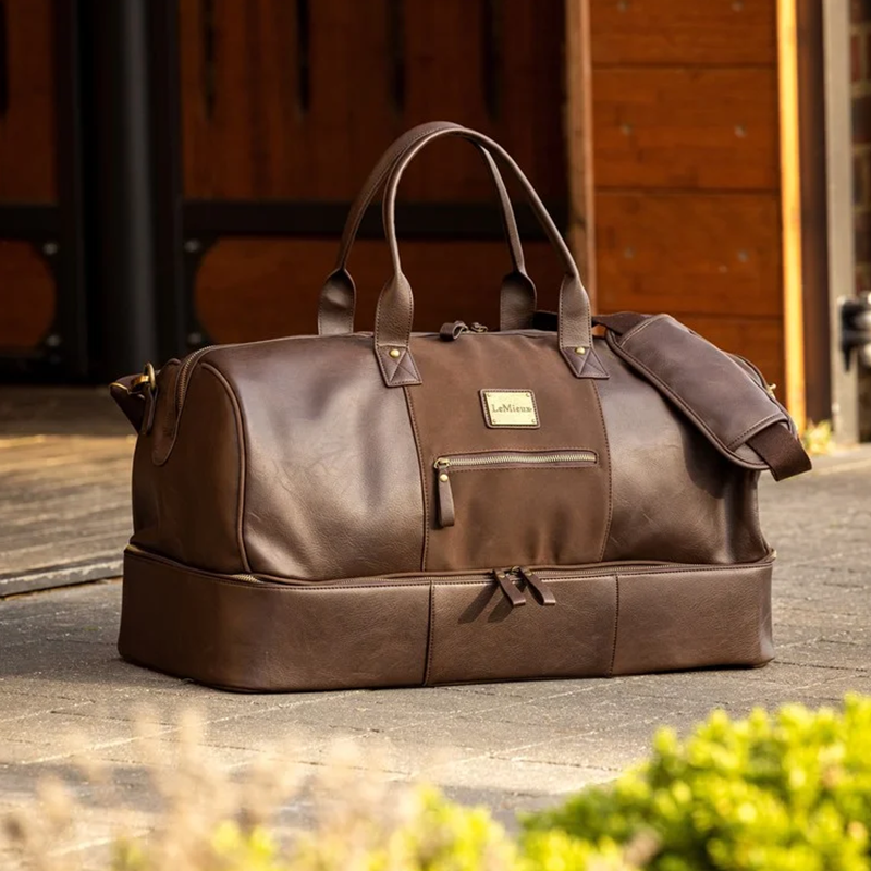 LeMieux PU Leather Duffle Bag - Brown-2