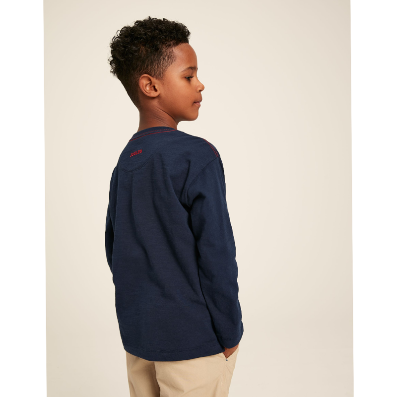 Joules Dylan Children's Long Sleeve Dinosaur T-Shirt - French Navy-3