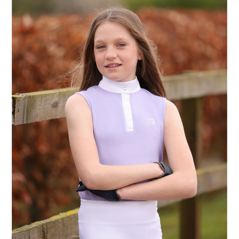 Hy Equestrian Eden Children's Sleeveless Show Shirt - Lilac-2