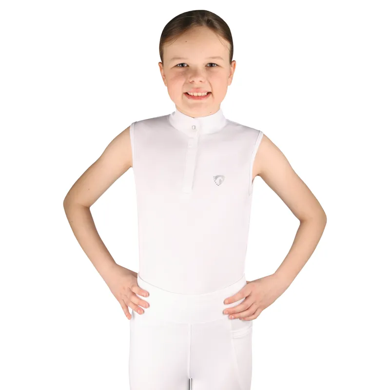 Hy Equestrian Eden Children's Sleeveless Show Shirt - White
