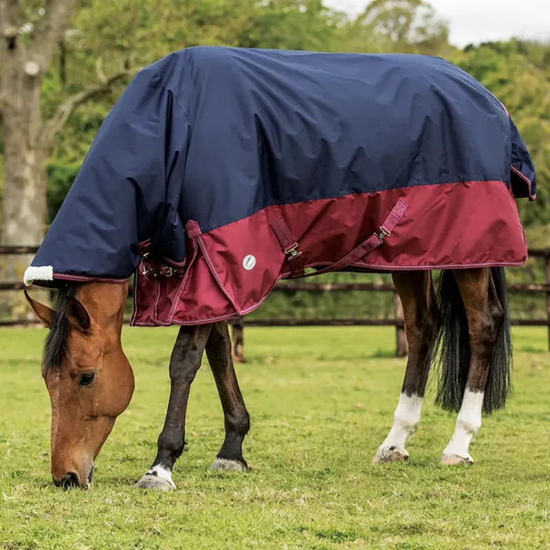 JHL Mediumweight Combo Turnout Rug - Navy/Burgundy 