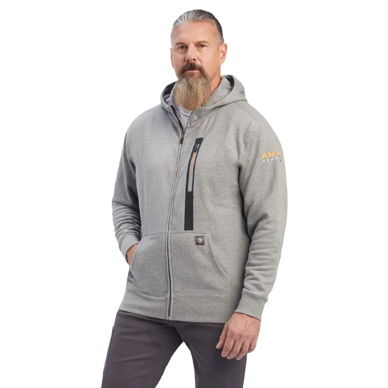 Ariat Men's Rebar Workman Full Zip Hoodie - Heather Grey
