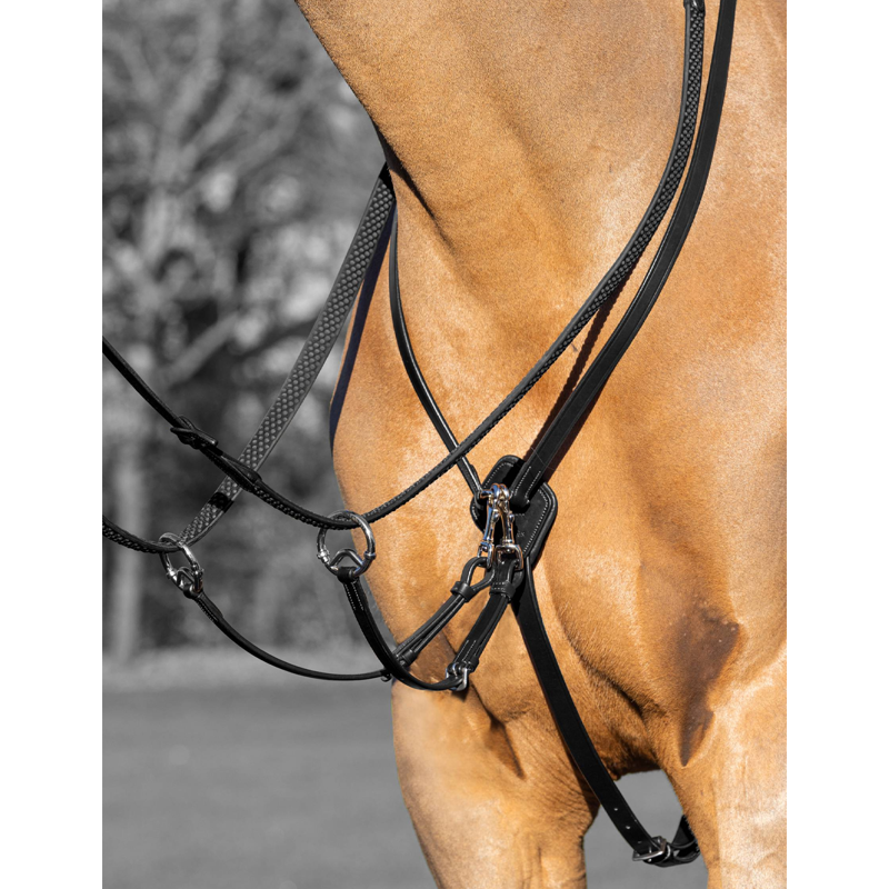 LeMieux Kudos Running Martingale - Black/Silver-1