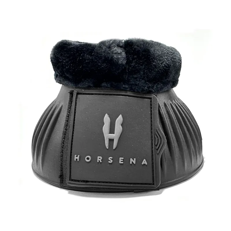 Horsena Pro-Light Faux Fur Over Reach Boots - Black/Black