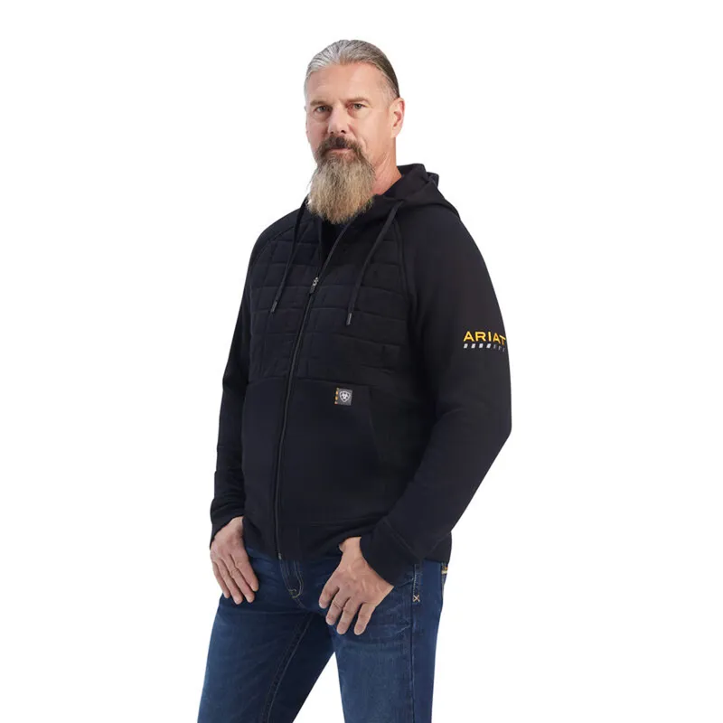 Ariat Men's Rebar Regulator Full Zip Hoodie - Black