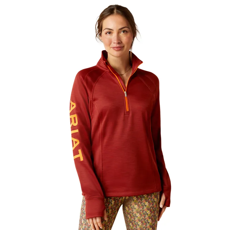 Ariat Women's Tek Team 1/2 Zip Sweatshirt - Fired Brick