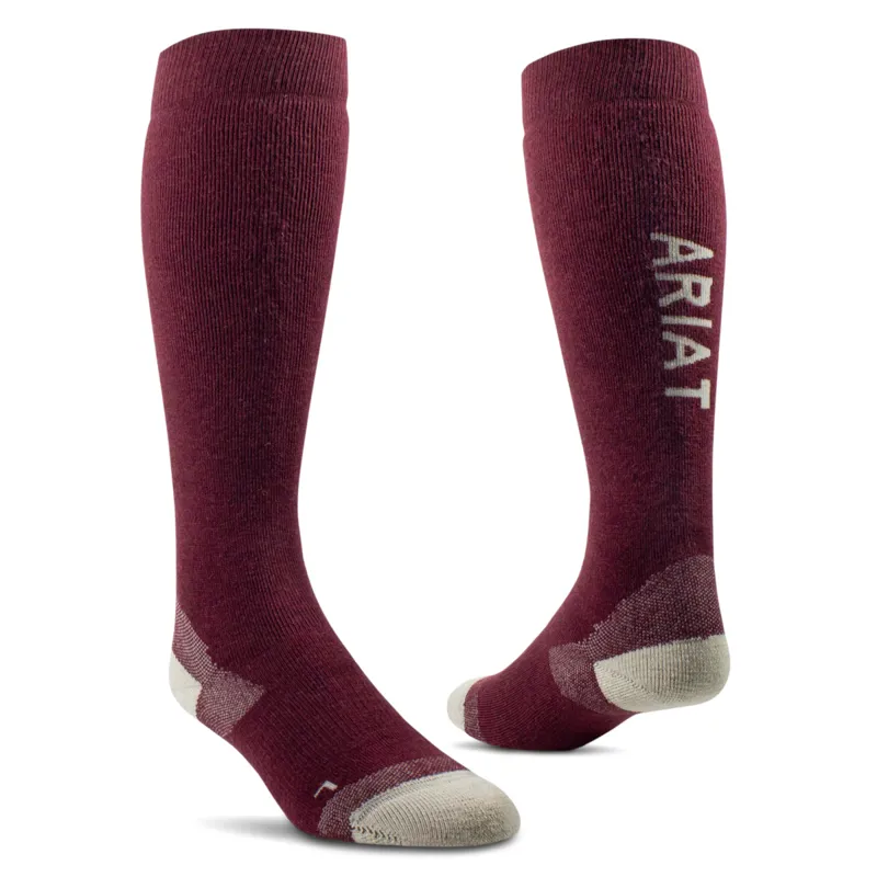 Ariat Unisex Country Performance Merino Socks - Tawny Port