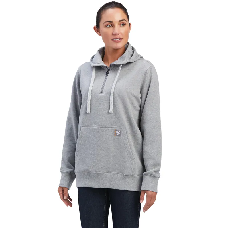 Ariat Women's Rebar Skill Set 1/2 Zip Hoodie - Heather Grey