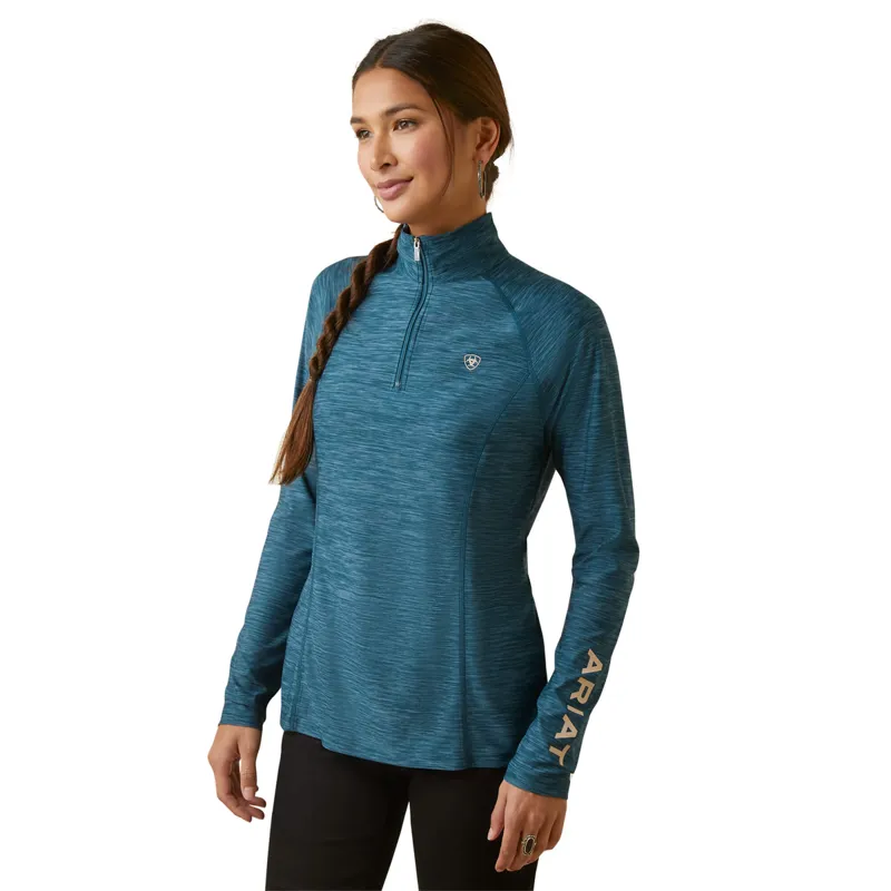 Ariat Women's Laguna 1/4 Zip Top - Reflecting Pond