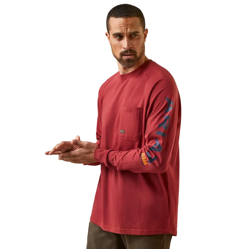Ariat Men's Rebar Cotton Strong Graphic Top - Brick Red