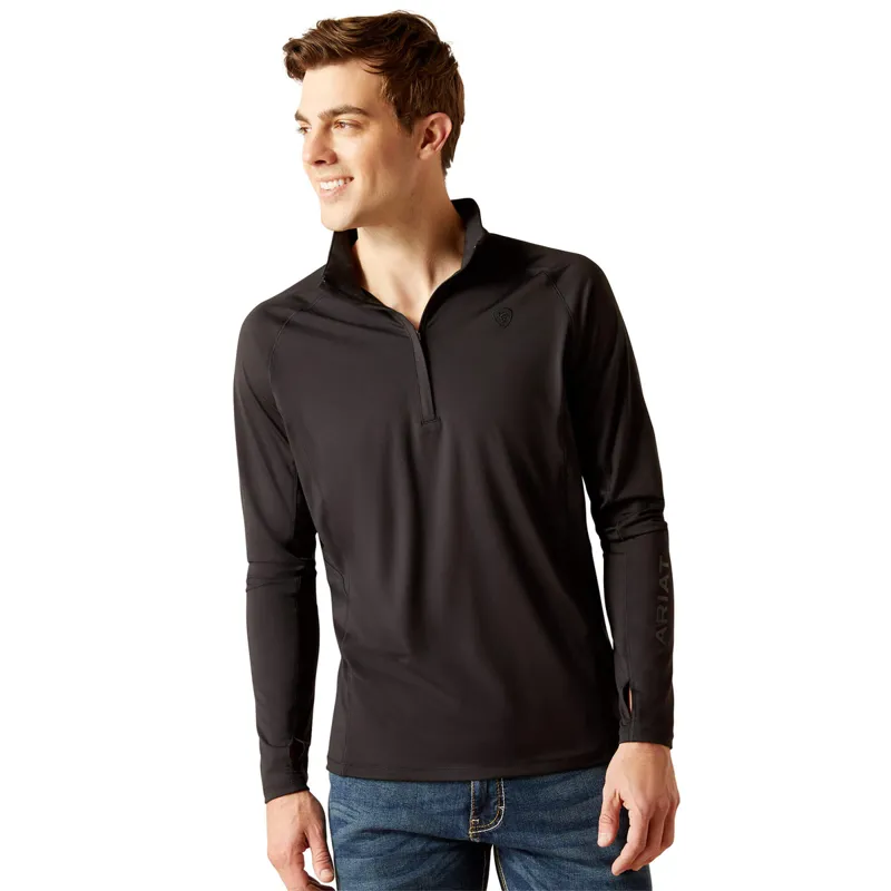 Ariat Men's Lowell 1/4 Zip LS Base Layer - Black