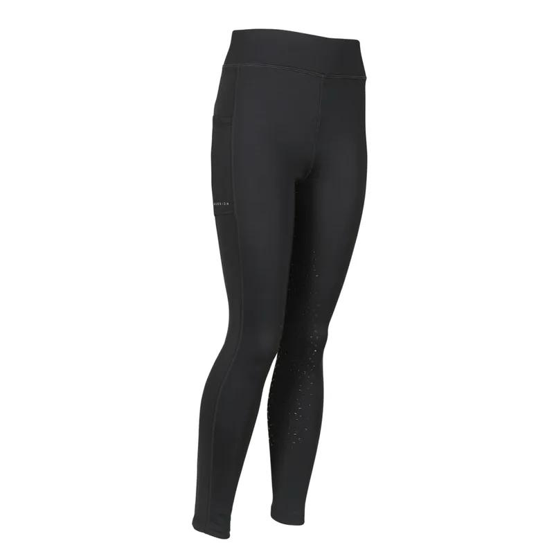 Aubrion Young Rider Shield Winter Riding Tights - Black