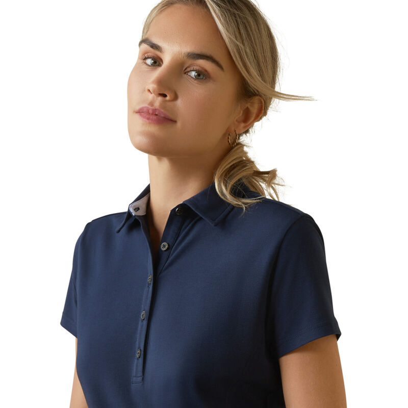 Ariat Women's Cloverdale Polo - Navy-2