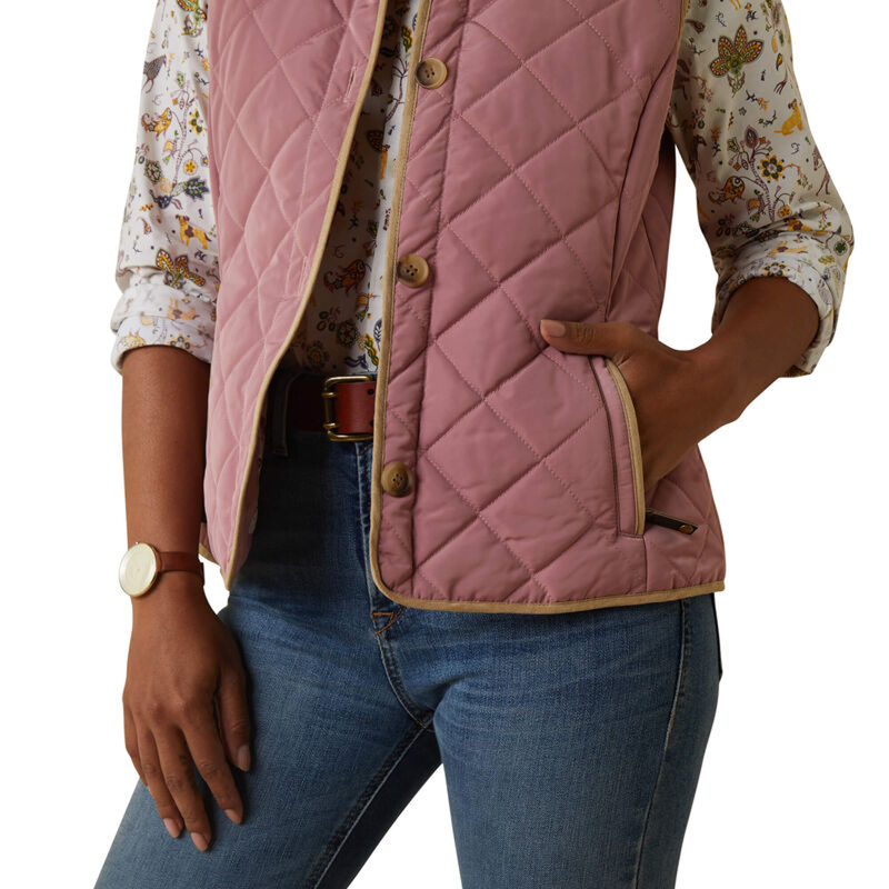 Ariat Women's Woodside 2.0 Quilted Gilet - Nostalgia Rose-2
