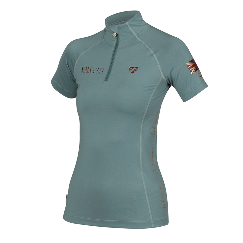 Aubrion Team Short Sleeve Base Layer - Sage-1