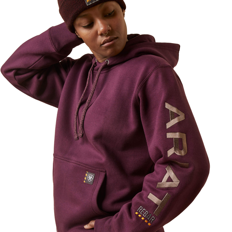 Ariat Women's Rebar Graphic Hoodie - Potent Purple/ Peppercorn-2