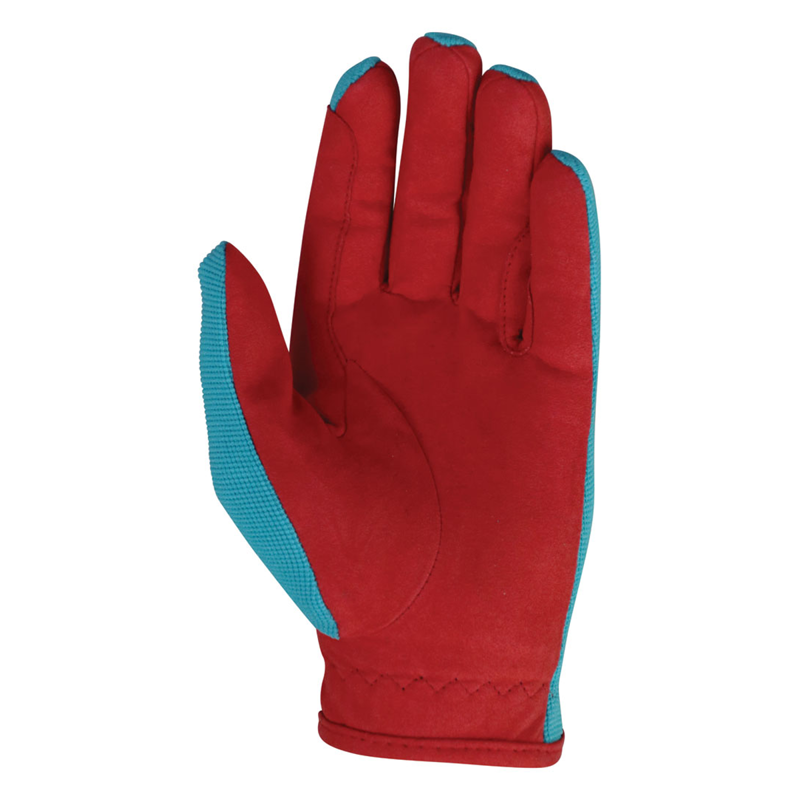 Hy Equestrian Kids Thelwell Collection The Greatest Riding Gloves - Turquoise/Red-1