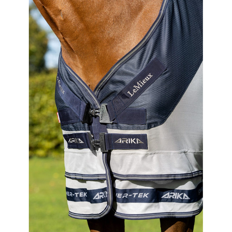 LeMieux Arika Shower-Tek Fly Rug - Silver/Navy-2