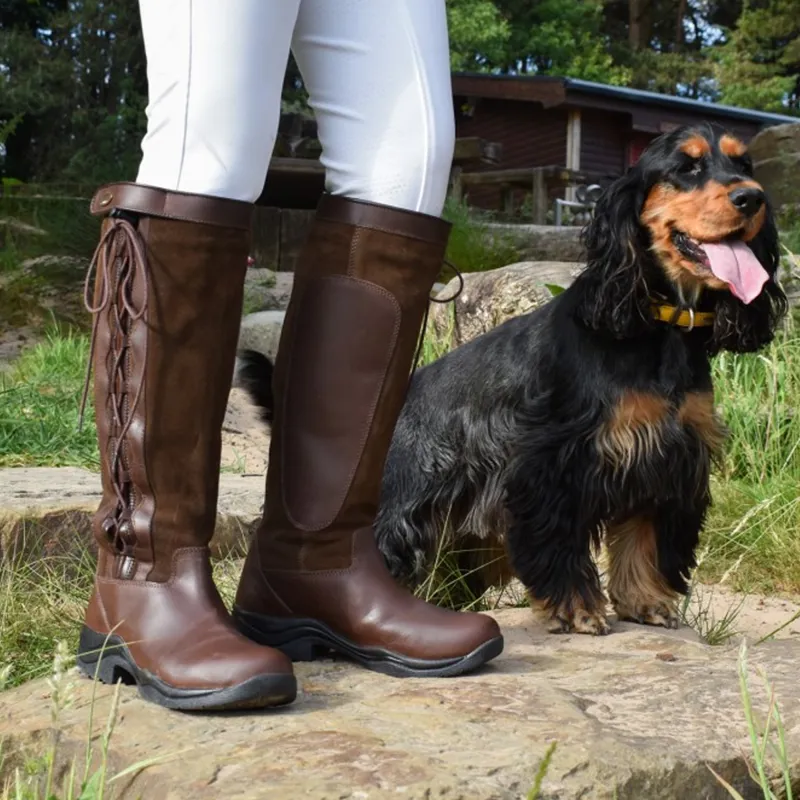 Brogini Winchester Lace Up Country Boots Standard Calf - Brown-11