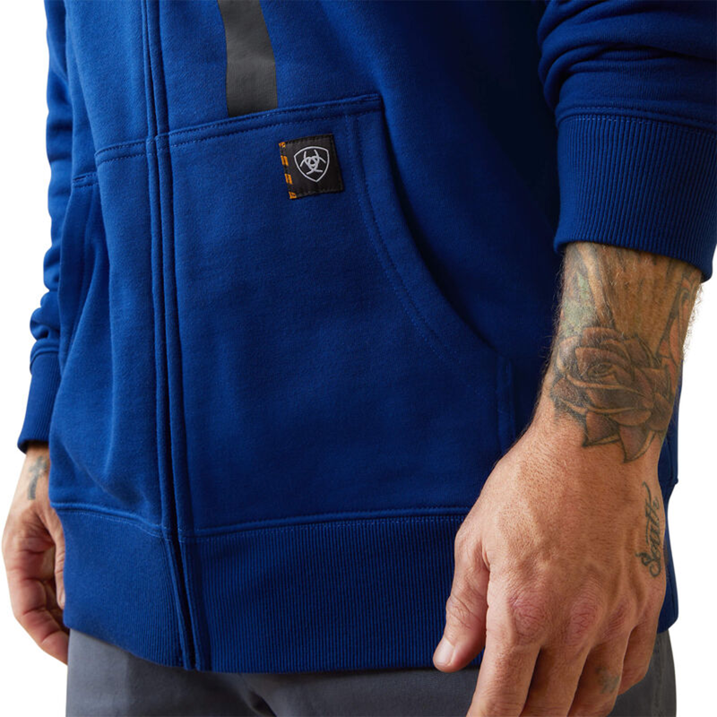 Ariat Men's Rebar Workman Full Zip Hoodie - Royal Blue-4
