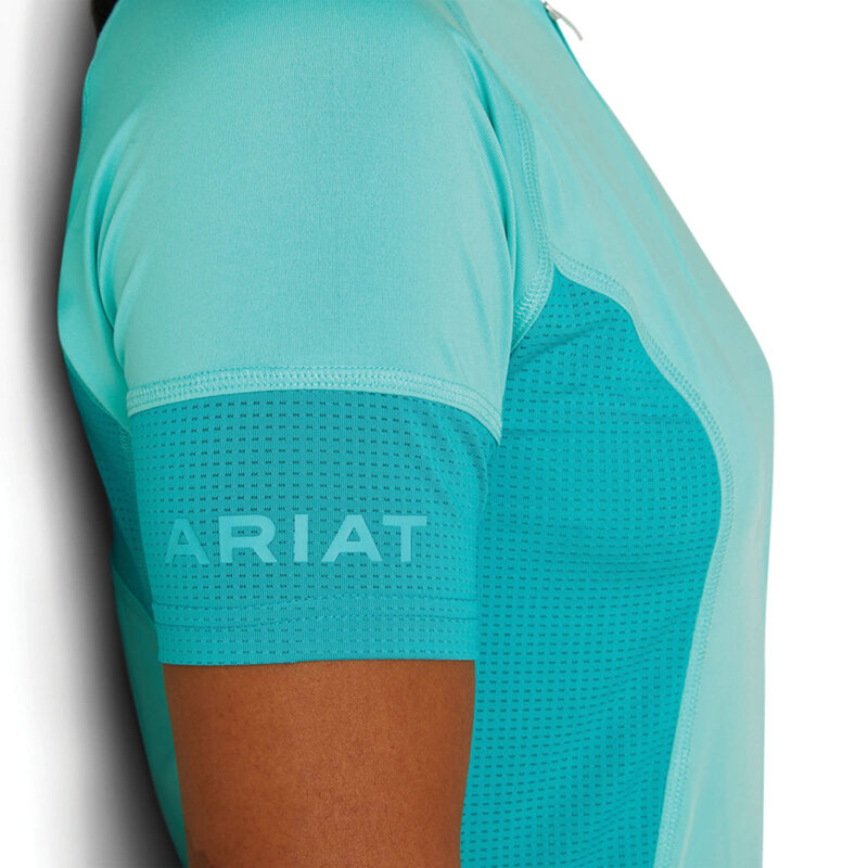 Ariat Women's Cambria Jersey 1/4 Zip Baselayer - Pool Blue/Viridian Green-4