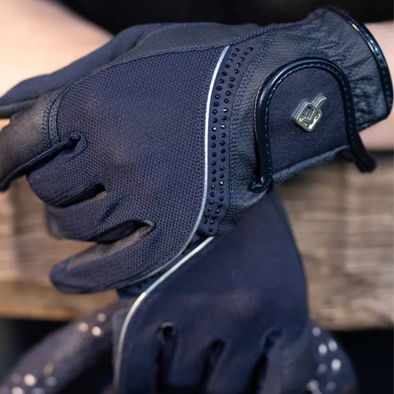 LeMieux Crystal Gloves - Navy-1