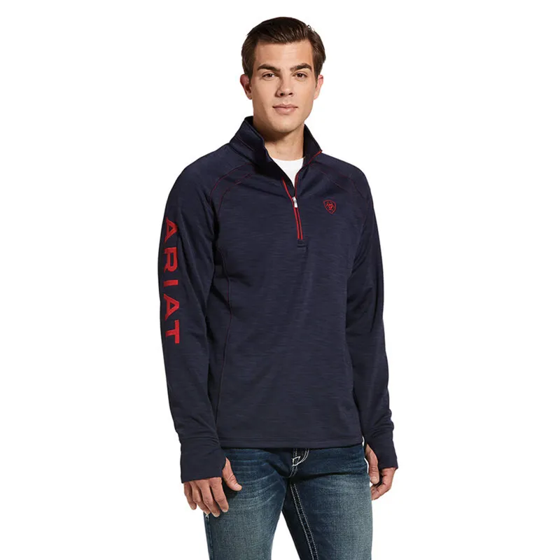 Ariat Men's Tek Team 1/2 Zip Sweatshirt - Navy Heather