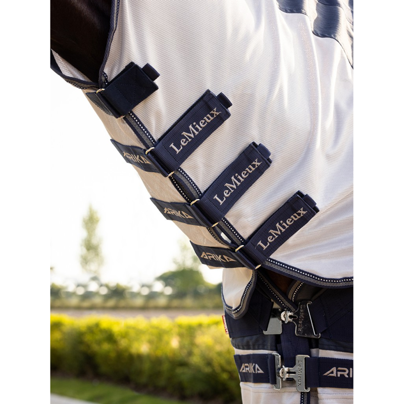 LeMieux Arika Shower-Tek Fly Rug - Silver/Navy-4