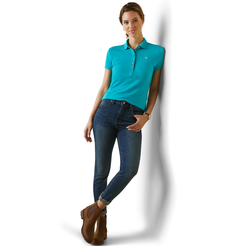 Ariat Women's Prix 2.0 Polo Shirt - Viridian Green-3