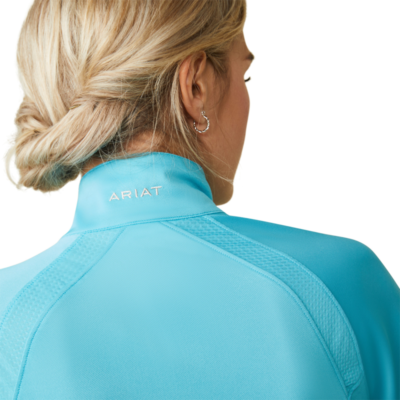 Ariat Women's Sunstopper 2.0 1/4 Zip Baselayer - Maui Blue-3
