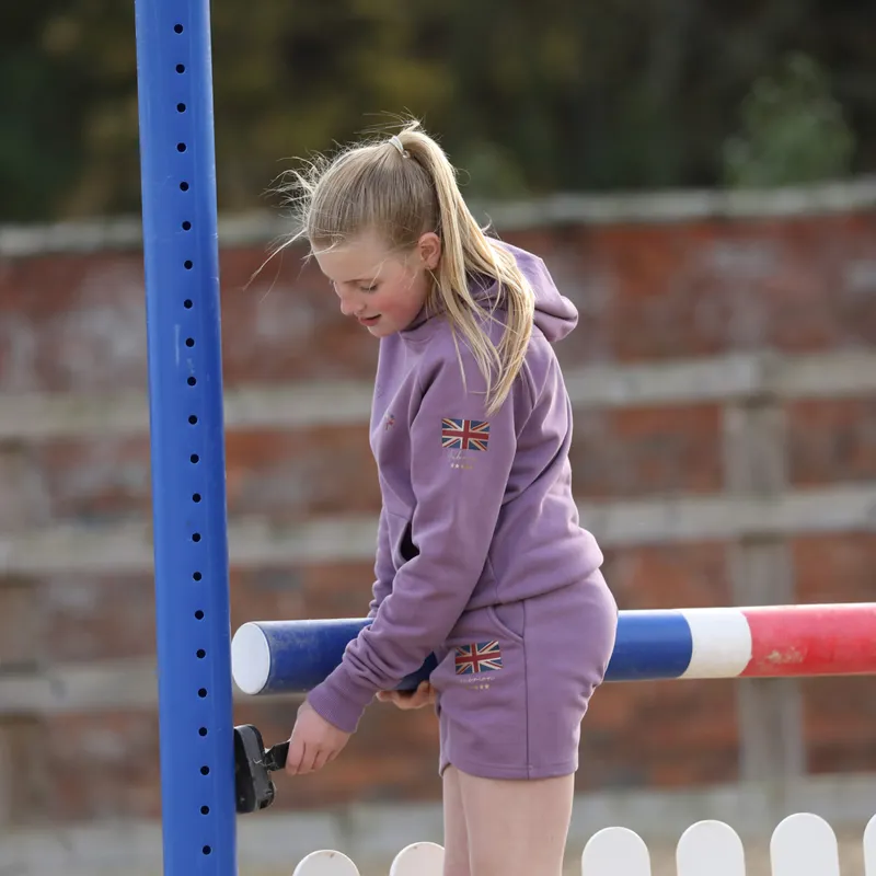 Aubrion Young Rider Team Sweat Shorts - Mauve-3